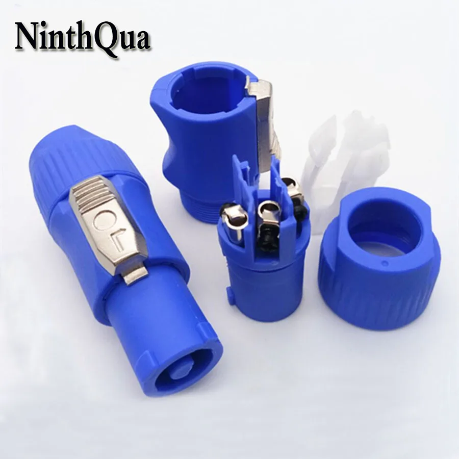 

1PCS Blue 3Pin Speakon Cable Connectors 3 Pole Male Plug Audio Speaker Connector LED Power Plug 20A 250V