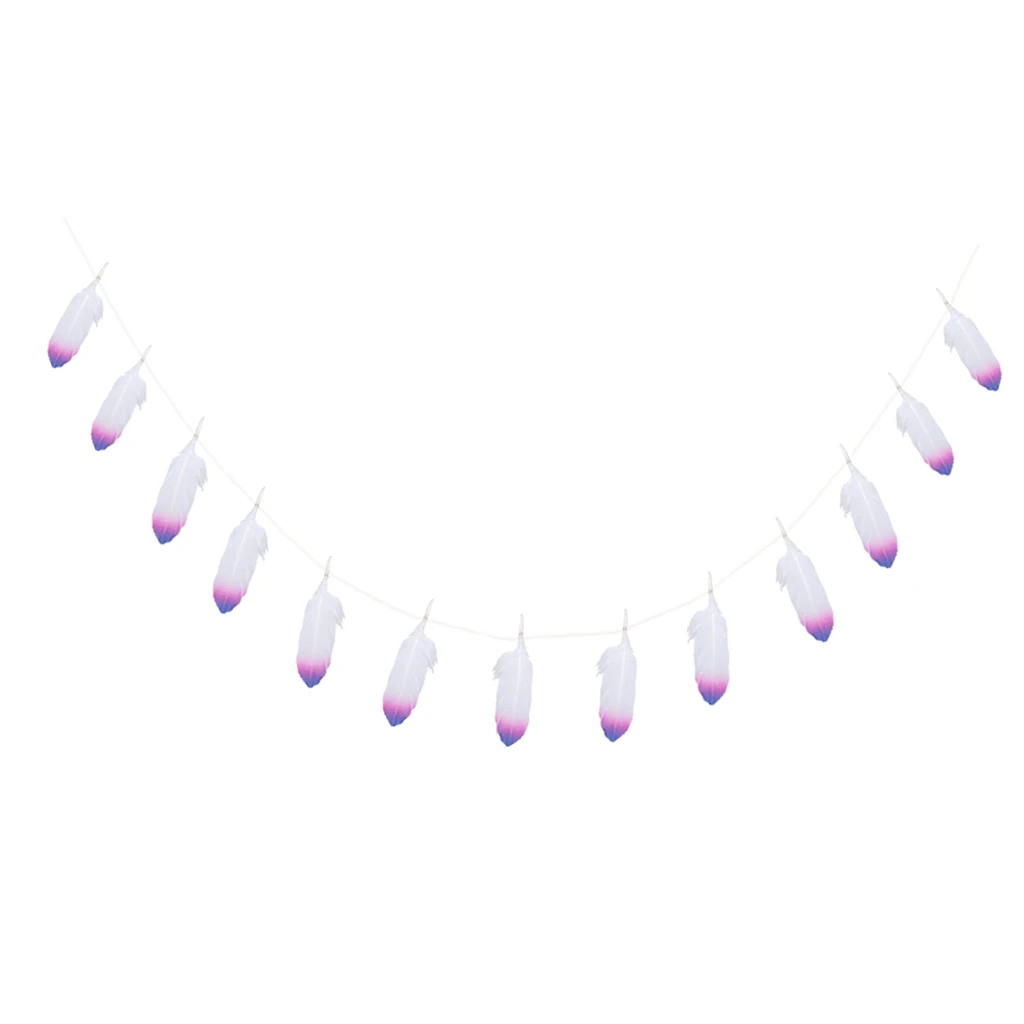 Feather Bunting Banner Garland DIY Wedding Party Decoration Photo Prop 