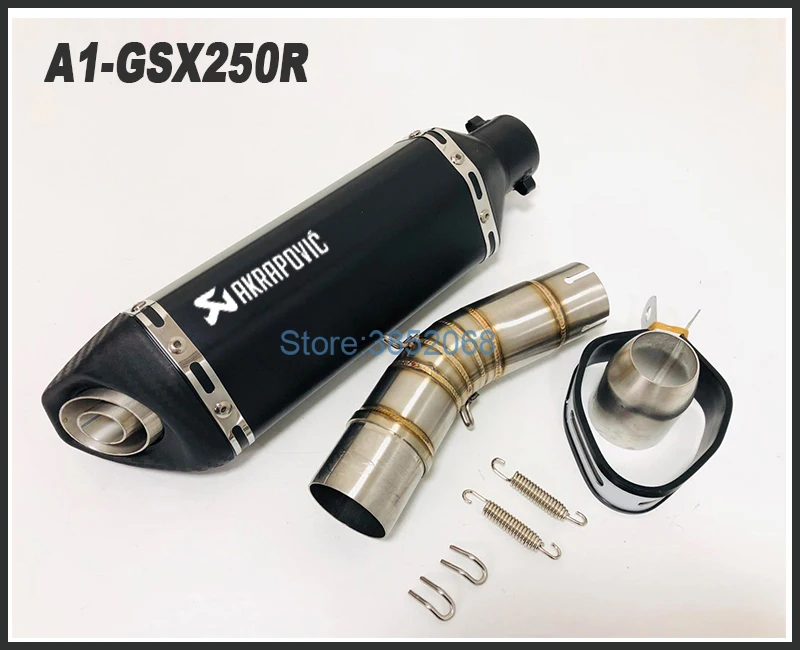Мотоцикл Akrapovic лазерный логотип глушитель выхлопа слипоны для Suzuki GSX250R средняя труба мотоцикл глушитель побега с Db Killer