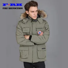 Waterproof 2017 Brand New Big Detachable Raccoon fur Thick Winter Cottoon down mens Banff parka Pocket Style