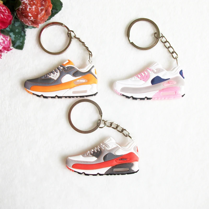 

Mini Silicone Airer 90 Keychain Bag Charm Woman Men Kids Key Ring Gifts Sneaker Key Holder Accessories Jordan Shoes Key Chain