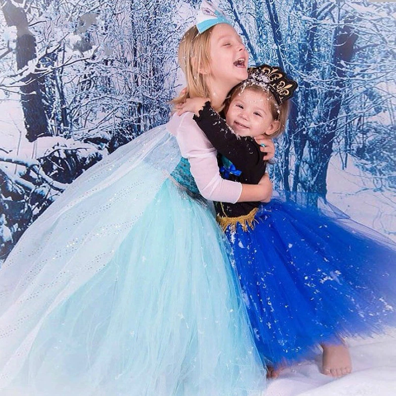 

MQATZ Baby Girls Dress Christmas Cosplay Costume Summer Dresses Girl Princess Elsa Dress for Birthday Party Vestidos Menina