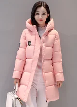 2017 Winter Women Jacket Cotton Coat Hood Parka High Quality Fashion Zipper Long Jacket Thick Femme Outwear