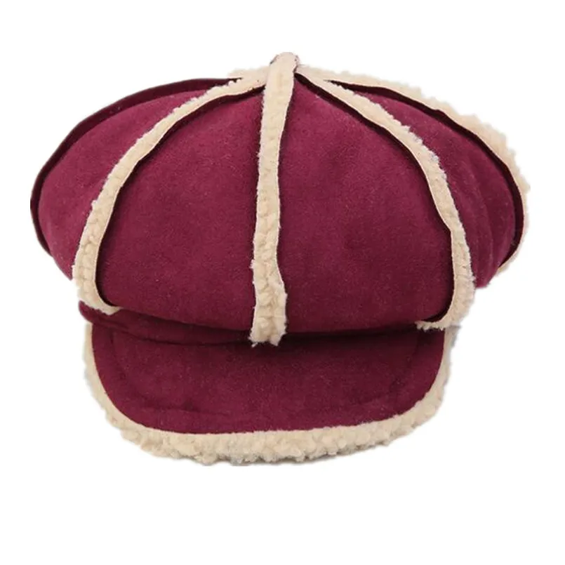 Женские шапки, модная кепка newsboy, Женская восьмиугольная кепка, замшевый берет, женская зимняя шапка с козырьком, теплая шапка из искусственного меха M107