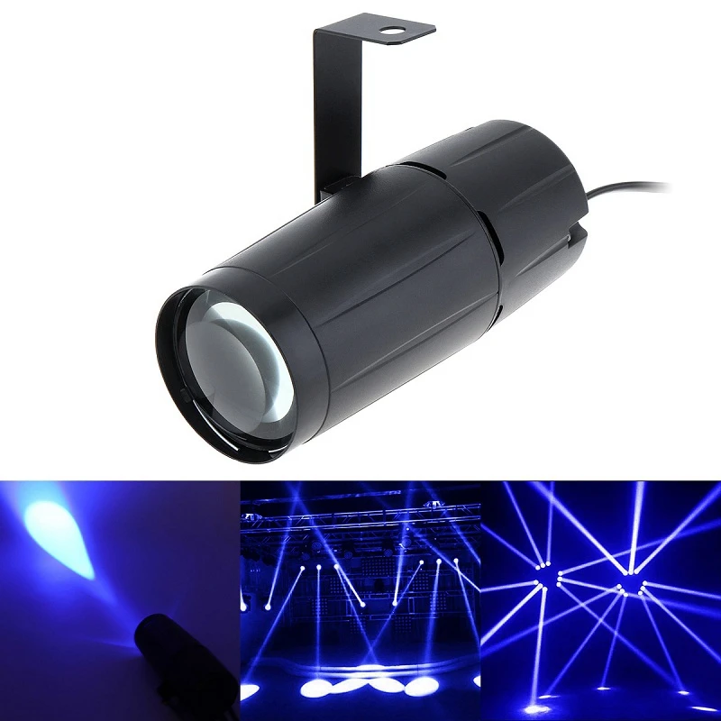 Мини прожектор 5 Вт LED красный/синий/белый луч Pinspot высокая яркая сценическая