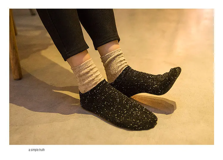Зимние женские Ретро Гольфы японские Kawaii шерстяные носки без пятки милые цветные хлопковые носки