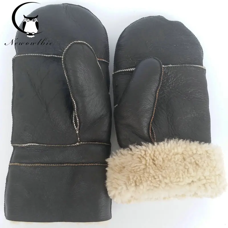 New 2017 extra large  sheepskin gloves luva thickened,enlarged ,pure natural high quality sheepskin gloves,baseball gloves,warm 