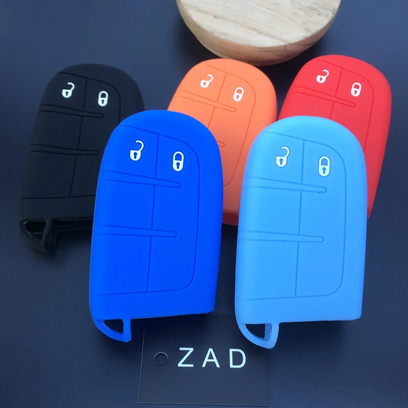 ZAD силиконовый для ключа автомобиля, резиновый чехол для ключей, брелок для Jeep Renegade Для Dodge JCUV, 2 кнопки дистанционного ключа, аксессуары для автомобиля