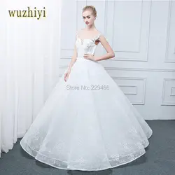 Wuzhiyi vestido de noiva curto принцесса свадебное платье 2017 на шнуровке Свадебные платья на заказ сделано высокое качество свадебное платье brautkleid