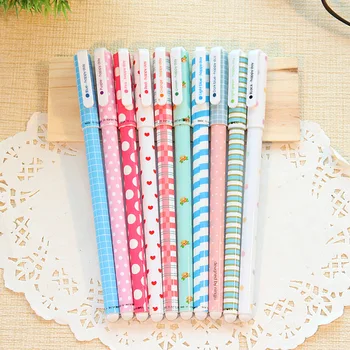 

(10 Pieces/Lot ) 0.38mm Cute Gel Pen Kawaii Pen Stationery School Supplies Gift