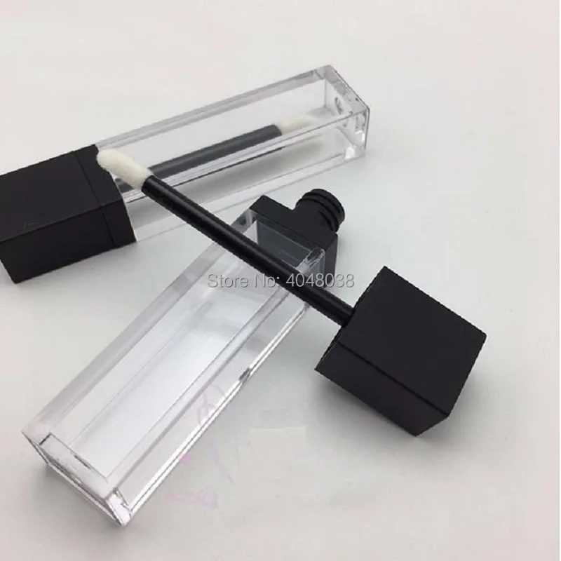 

Empty Lip Gloss Tubes 7ML Clear Lipgloss Packaging Container Refillable Bottles Square Matte Black Lipstick Liquid Oil Tube