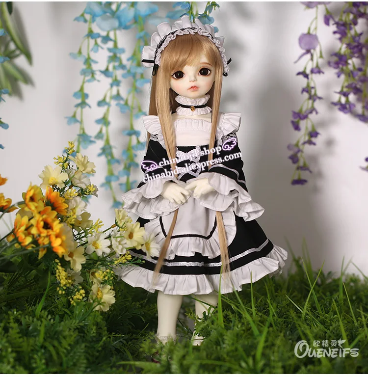 BJD SD Кукла Одежда 1/4 костюм горничной юбка горничной для Minifee или Roselied тела YF4-63 Аксессуары куклы