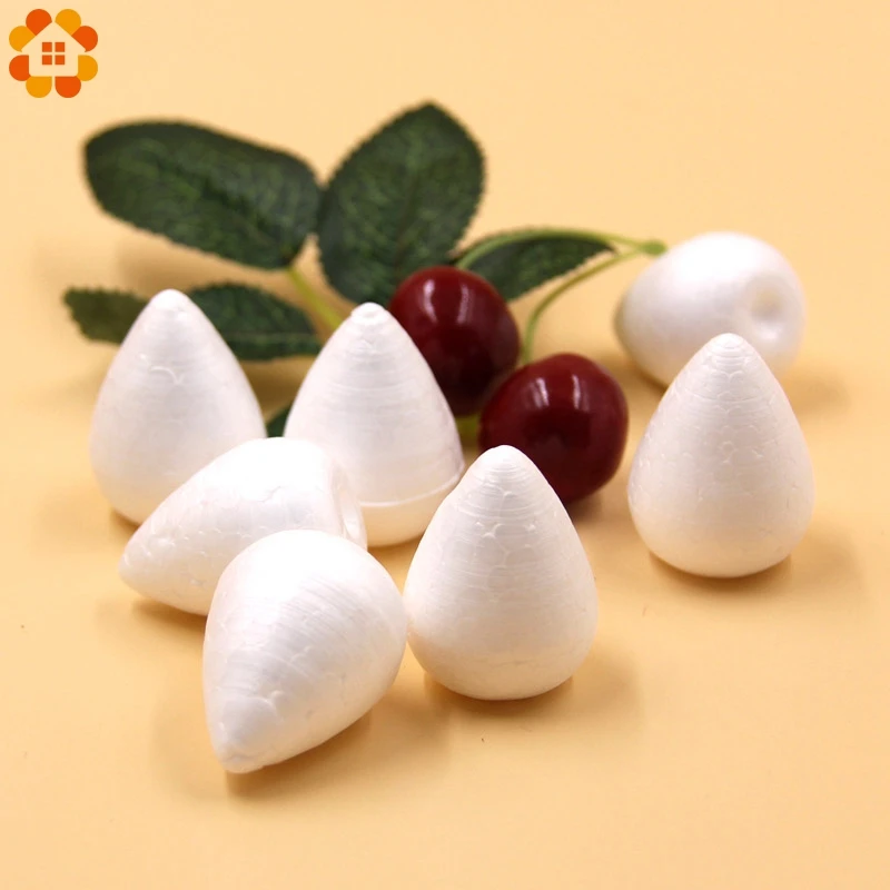 

50PCS White Drop Flower Stamen Modelling Polystyrene Styrofoam Foam Craft Balls For DIY Christmas Wedding Party Gifts Decoration