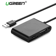 Ugreen все в 1 Card Reader с usb hub высокое Скорость Micro SD TF MS Card Reader с 3 Порты и разъёмы USB разветвитель для компьютер card reader