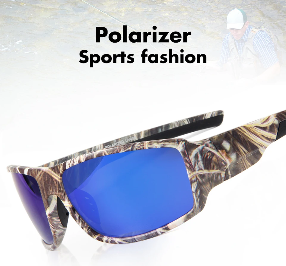 QUESHARK коричневые лесные камуфляжные поляризованные солнцезащитные очки для мужчин с полной рамкой сильные руки для рыбалки охоты спорта на открытом воздухе