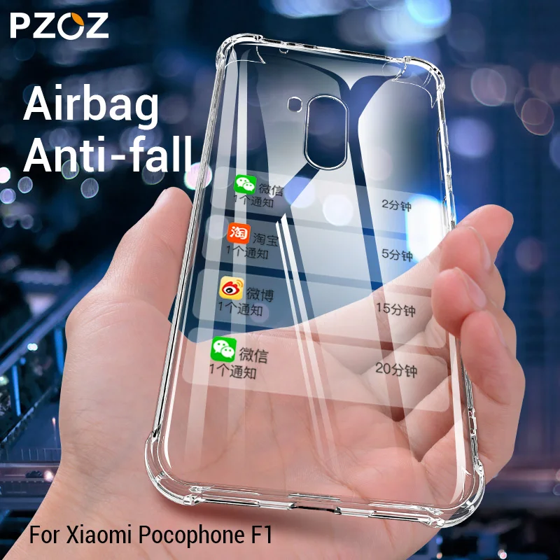 PZOZ ل Xiaomi Pocophone F1 حالة صدمات الهاتف غطاء حماية غطاء TPU لينة واضح حامي حقيبة ل Xiaomi F1 PocophoneF1 PZOZ ل Xiaomi Pocophone F1 حالة صدمات الهاتف غطاء حماية غطاء TPU لينة واضح حامي حقيبة ل Xiaomi F1 PocophoneF1