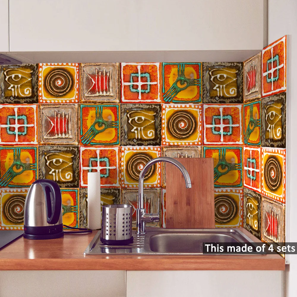 Funlife Mexico Retro Self-adhesive PVC Tiles Stickers,Waterproof Bathroom Kitchen Wall Stickers Furniture Home Hotel Decor Funlife Mexico Retro Self-adhesive PVC Tiles Stickers,Waterproof Bathroom Kitchen Wall Stickers Furniture Home Hotel Decor