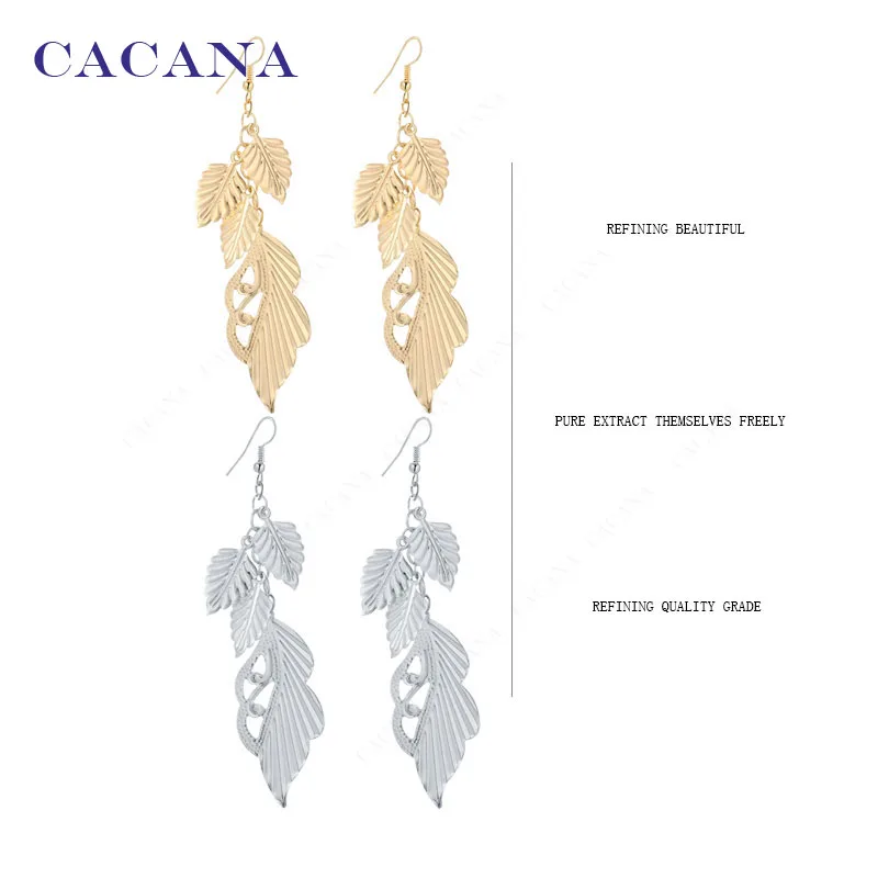 CACANA Dangle Long Earrings With Lovely Leaves Top Quality For Women Bijouterie Hot Sale No.A15 A16