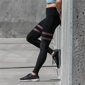 

Women Elastic Waist Pants Sports Tight Pants High Waist Slim Running Tights Fitness Leggings