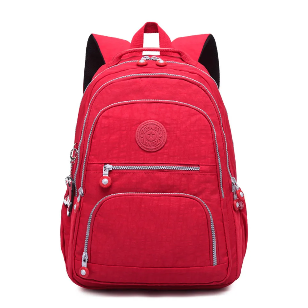 Женские школьные сумки Женская Большая Нейлоновая школьная сумка Feminina рюкзак для ноутбука модная унисекс большая Mujer дорожная сумка Mochila Packs - Цвет: Red