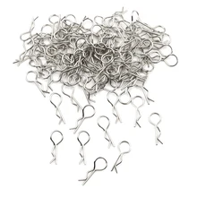 100pcs Stainless 1 10th Scale Bend Body Clips R Pin Sliver Buggy Shell font b RC