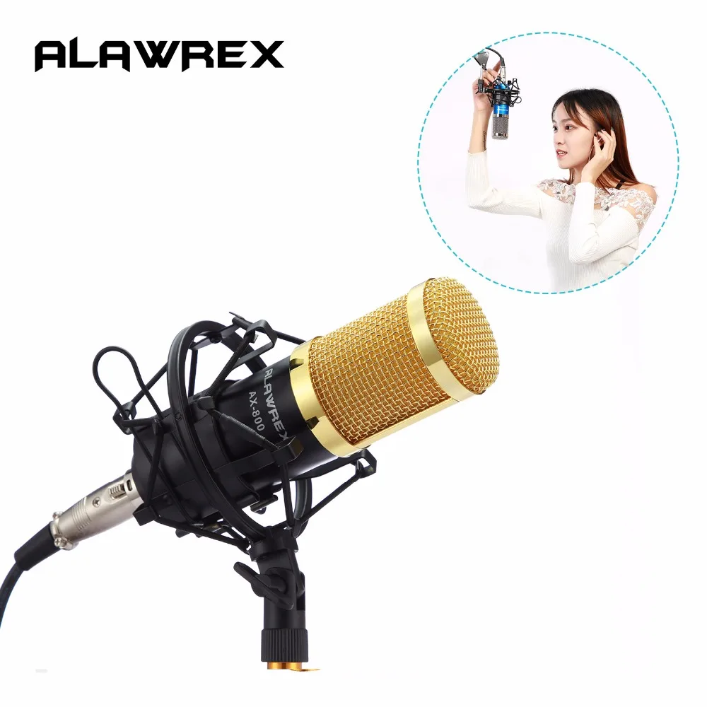 ALAWREX профессиональный конденсаторный микрофон KTV Cardioid Pro Audio Studio вокальная Запись