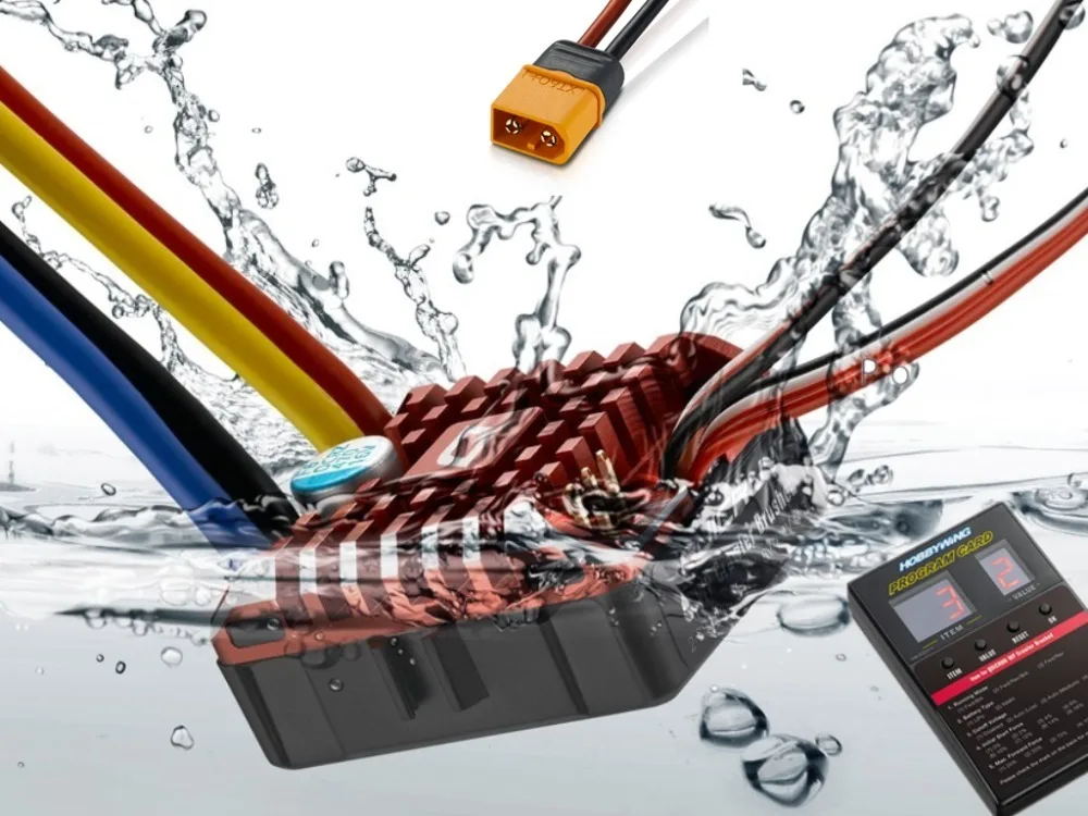 

NEW Hobbywing QuicRun WP 1080 Crawler Brushed waterproof ESC 80A with 6V/7.4V 3A BEC Special Design for 1/10th, 1/8th Crawlers