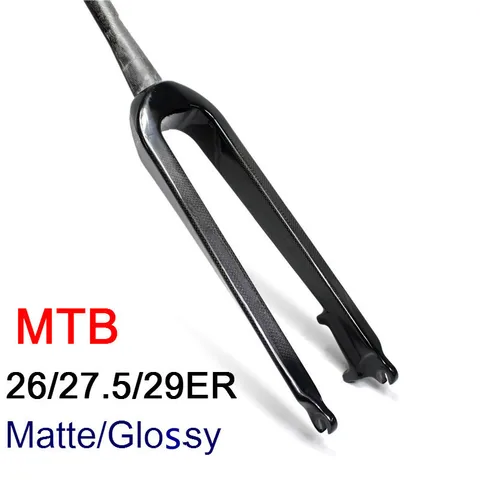 Polegada de Carbono Freio a Disco Completo Bicicleta Garfo Dianteiro Mountain Bike 1-1 8 3 k Fosco Tubo Cônico Brilhante Rígida Mtb 29 – 27. 5 26