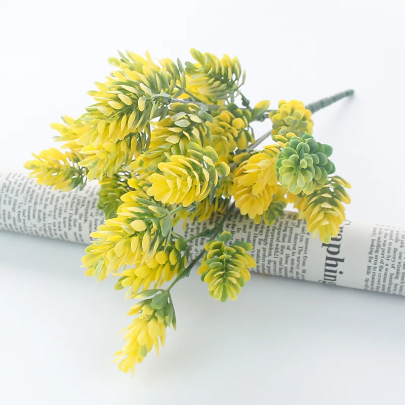 35 шт. головки/комплект сосновый конус имитация ананаса трава искусственные растения DIY домашних ваз для украшения поддельные пластиковые цветок декор