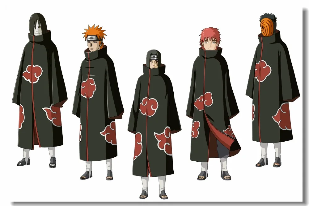 Пользовательские холст настенная постер Naruto Orochimaru Pain Sasori обои Kakuzu Deidara Hidan Konan