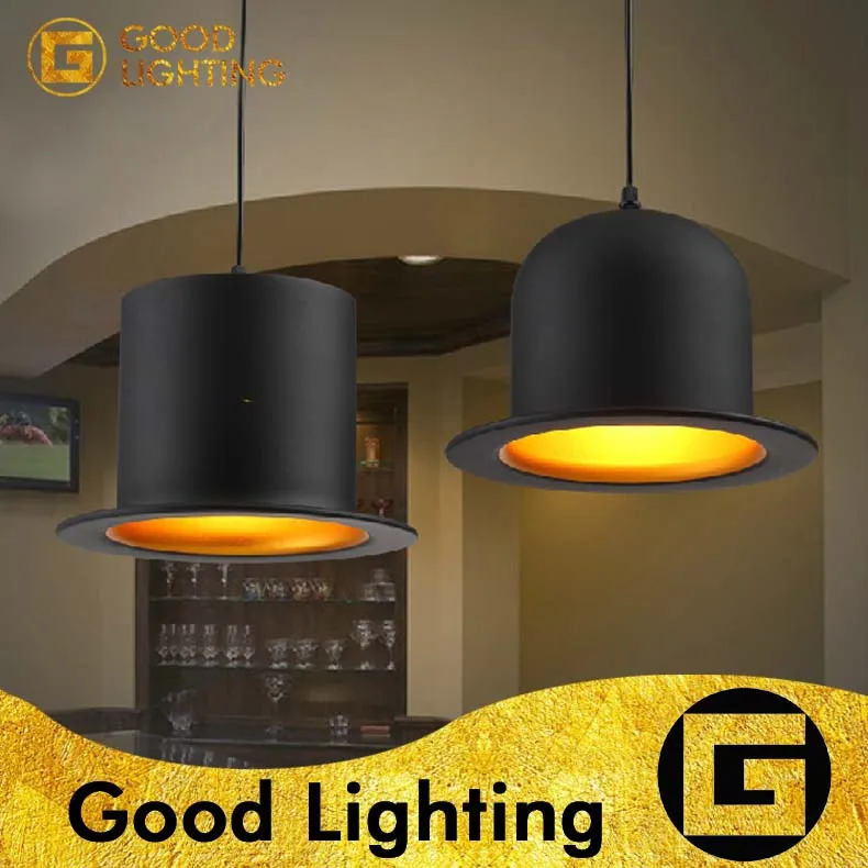 

110v 220v e27 lamp holder Jeeves & Wooster Top Hat Pendant Light aluminum fedora hat light dining room bedroom Britain droplight