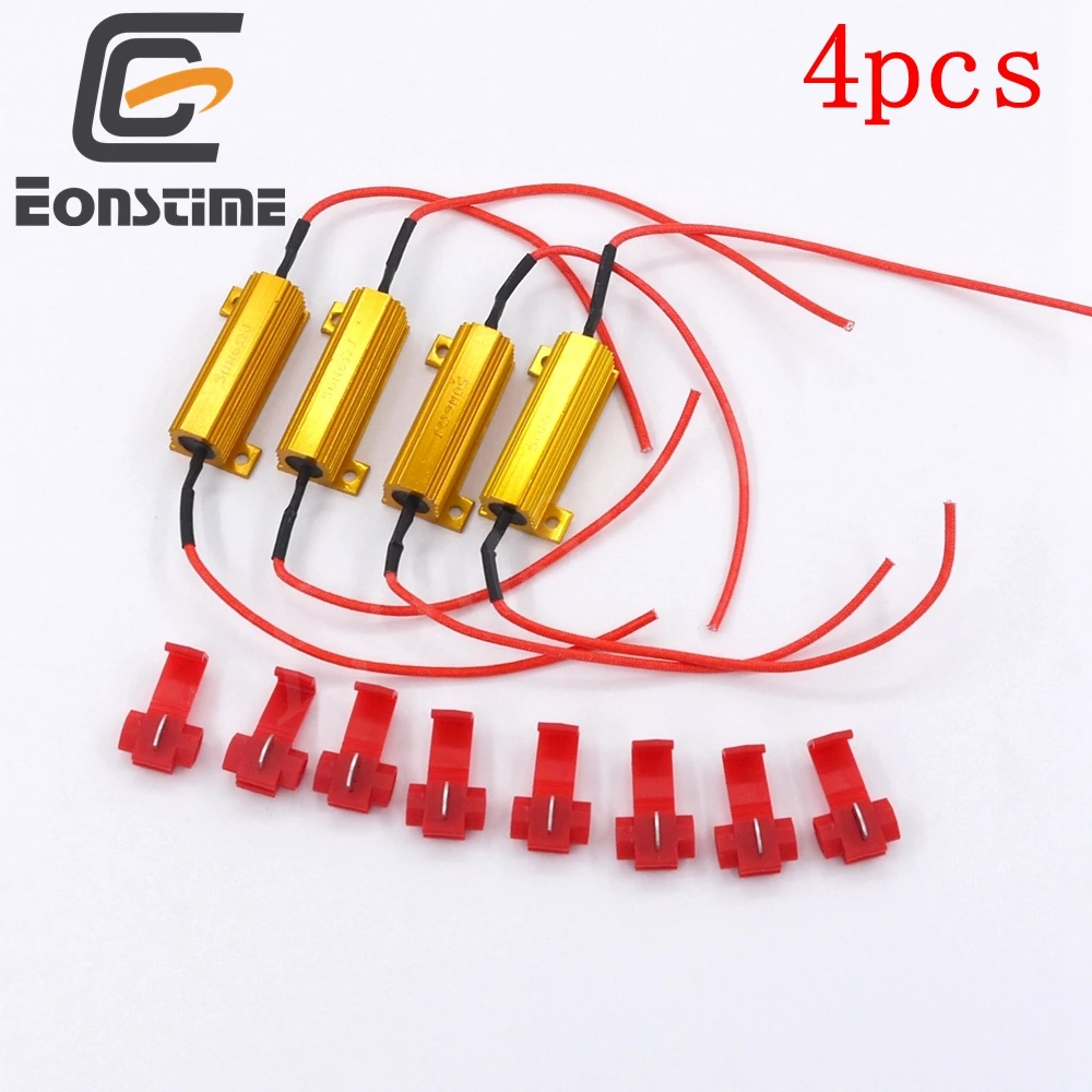 

Eonstime 4pc 50W Motorcycle Car LED bulb Turn Signal Light Decoder Load Resistor Fix Error fast Flash 1156 BAU15S 1157 BAY15D