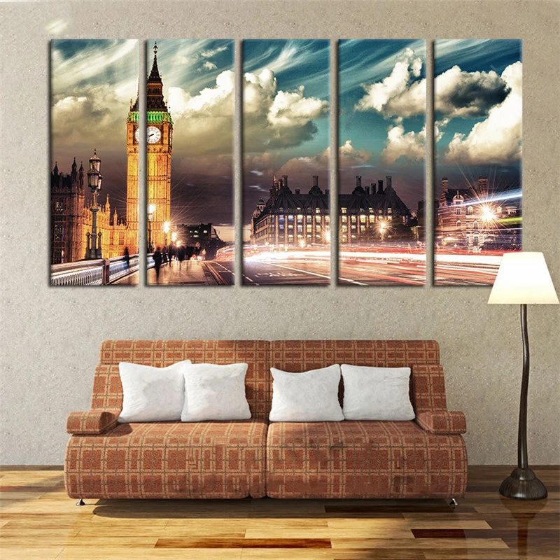 Grande-Arte-Da-Parede-Imagem-C-pia-Da-Lona-Cityscape-Skyline-Preto-Branco-Big-Ben-Londres (2)