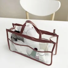 PortableTransparent Multi-functional Women Makeup Organizer Cosmetics Bag Toiletry Kit Bag Case Handbag trousse maquillage femme