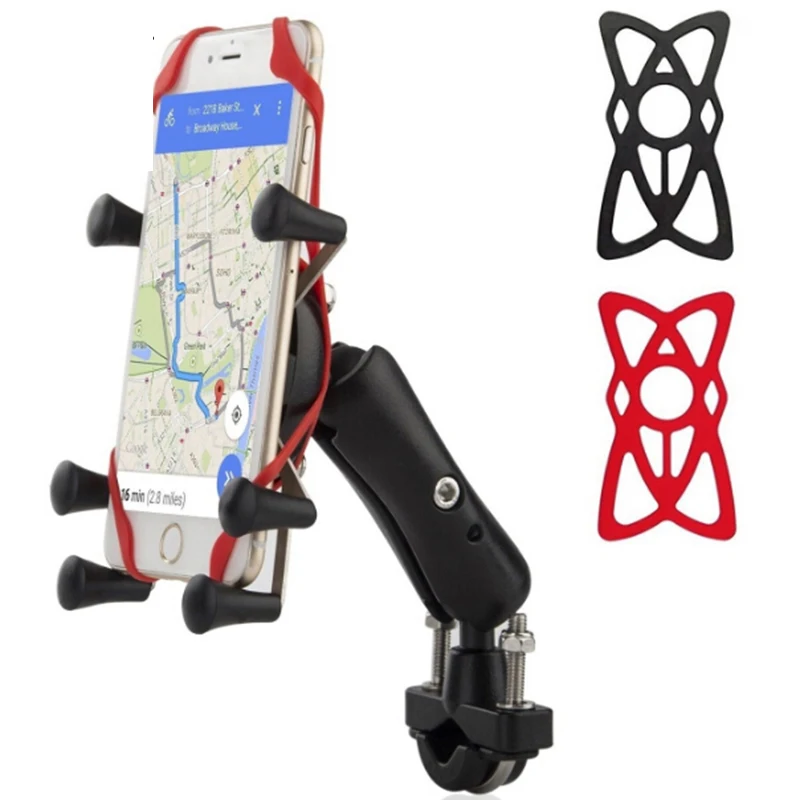 

Motorcycle Handlebar Bike Mobile Cell Phone Mount Holder Support Bicycle Silicone X-grip Phone Stand For Smartphone GPS