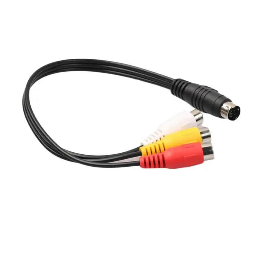 

7 Pin Mini-Din Male S-Video To 3 RCA Female Cable Video Converter Cord TV New 10 inches 100% Brand New Z1115