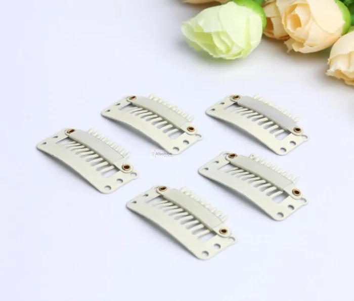 50pcs Blonde hair snap clips 9 teeth clip in on weft for extensions U Shape weave toupee wig closure styling tools be hair be color 12 minute superlight blonde краска для волос тон 11 0 супер светлый блондин натуральный 100 мл