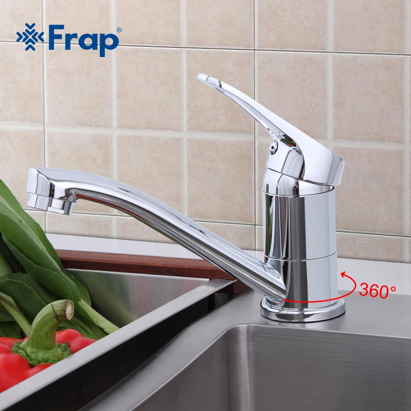Billige Frap Wasserhahn Küche Chrome Finish Deck Montiert Einzigen Handgriff Heiß Kalt Wasser Wc Möbel F4513 2