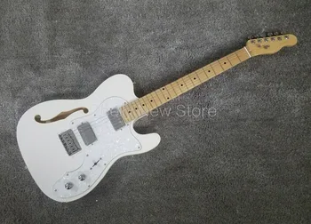 

Shelly new store factory custom white f hole 6 strings J5 double H pickups dot inlays electric guitar musical instruments shop