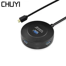 CHYI Mini USB Hu3.0 4 порта USB C концентратор адаптер с интерфейсом питания OTG type C 3,1 Hab разветвитель для Macbook ПК Аксессуары для ноутбуков
