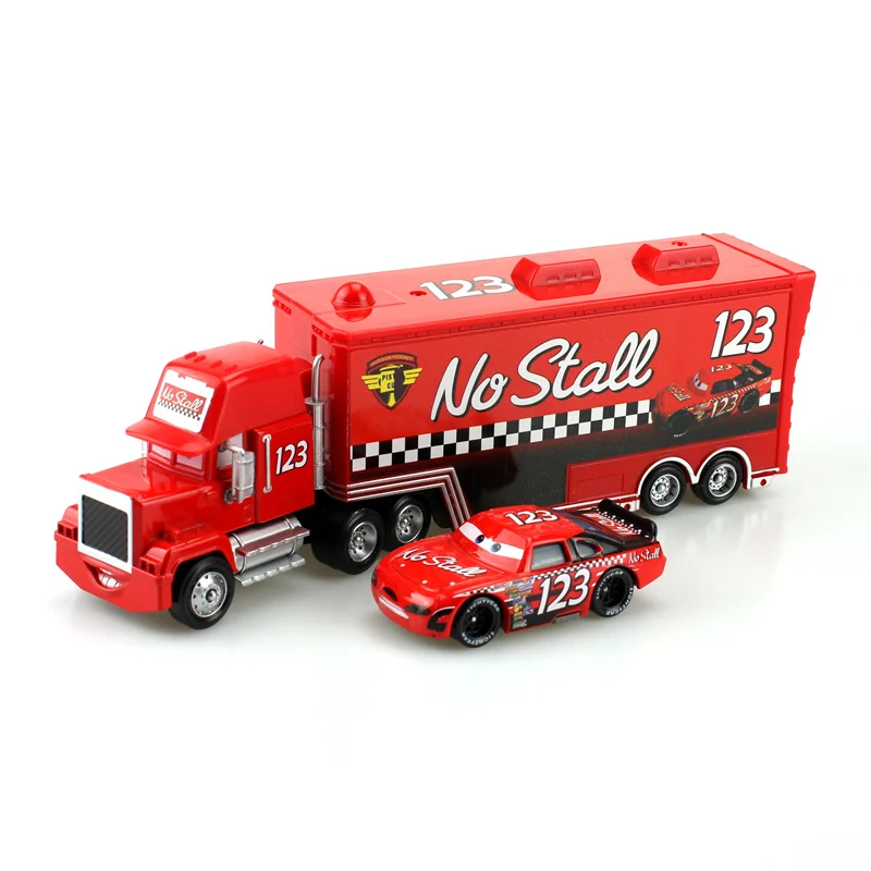 2 шт./лот Дисней Pixar Cars Toys No.123 гоночный автомобиль Mack Uncle 1:55 литой под давлением