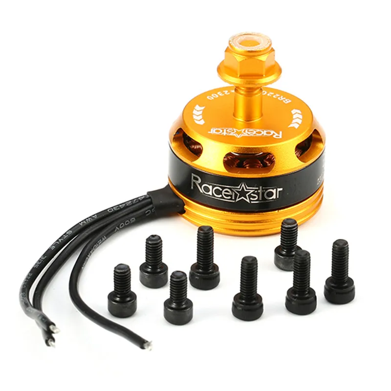 

New Arrival Racerstar Racing Edition 2205 BR2205 2300KV 2-4S Brushless Motor CW/CCW Yellow For QAV250 ZMR250 260