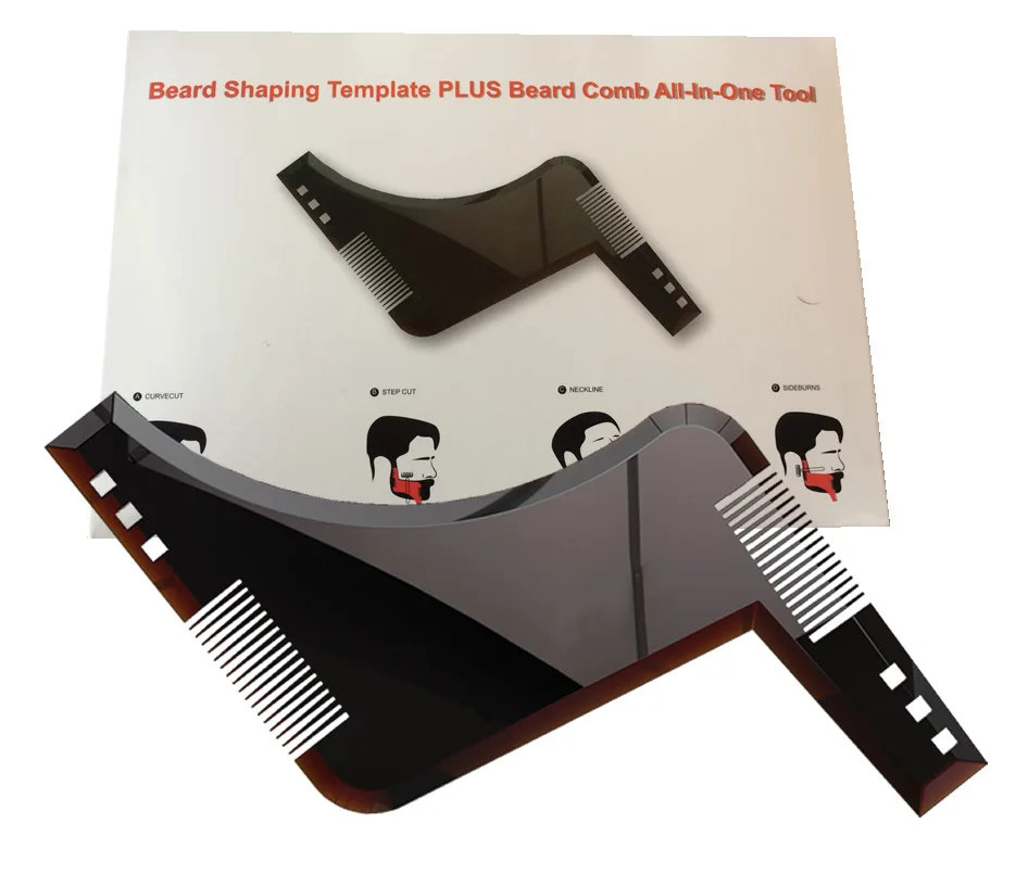 

1Pcs New double-sided beard styling comb Beard Shaping Template Beard Comb