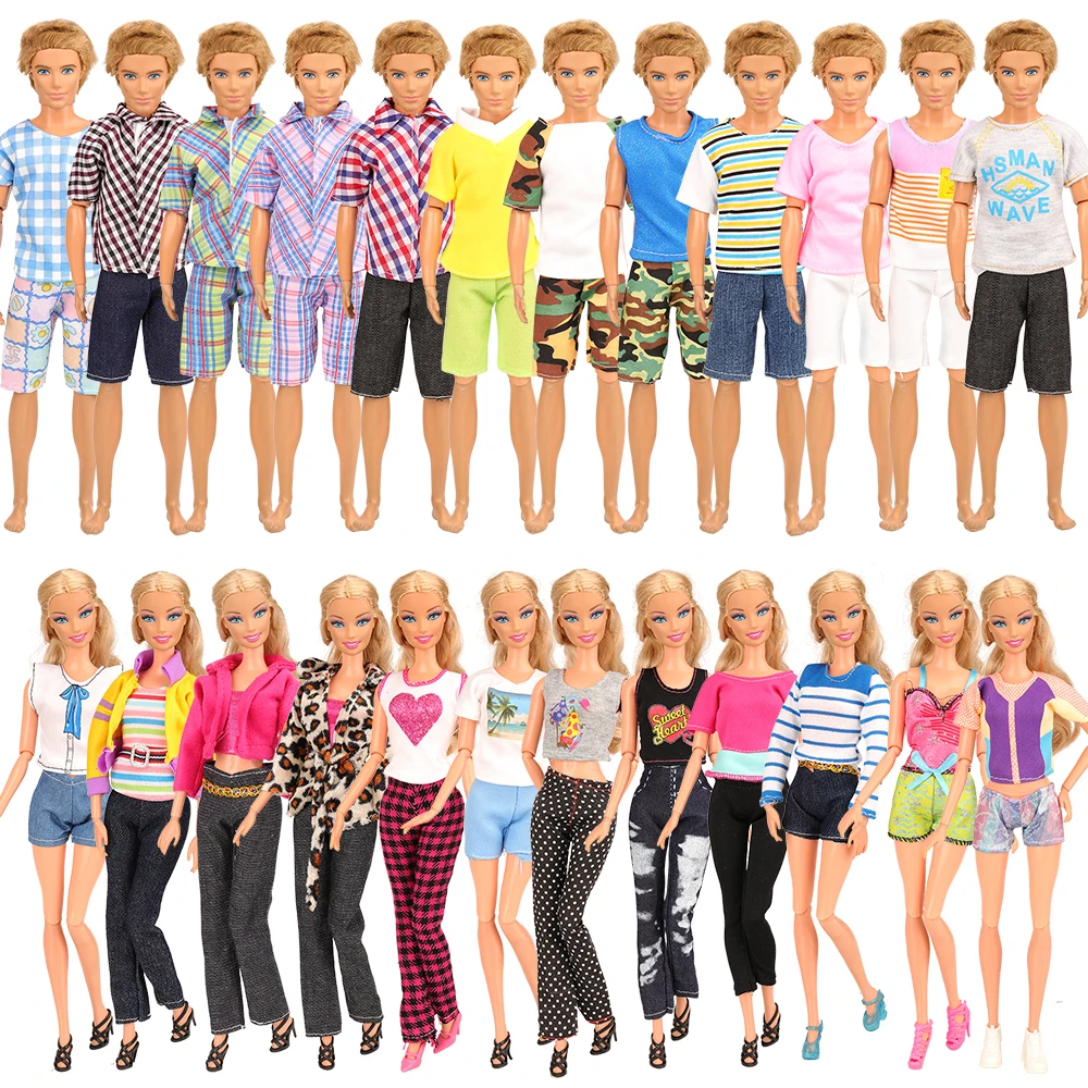 Tanie Moda Handmade losowy wybór 34 przedmioty zestaw = 10 Ken ubrania 4 Ken buty 10 buty 10 ubrania dla barbie akcesoria dla lalek sukienka