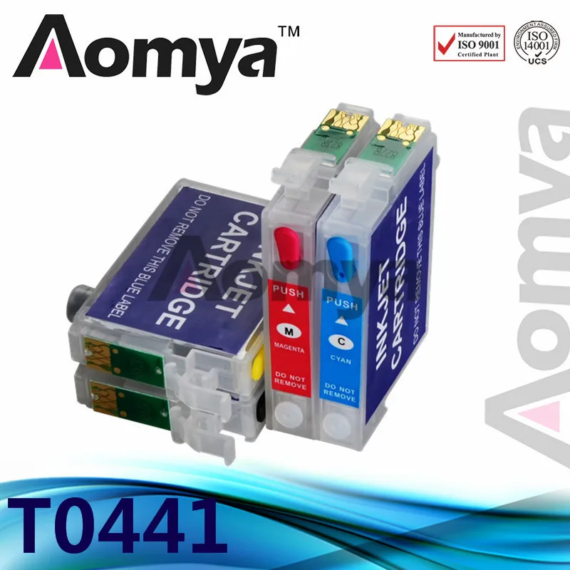 4 цвета T0441 T0442 T0443 T0444 многоразового картридж для Epson Stylus C64/C66/84/C86/CX3600 /CX4600/CX6400/CX6600