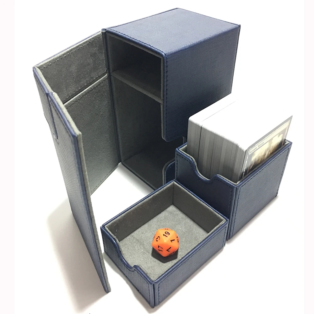 Blue Color Middle Size Deck Box Top Open Deck Case For Magic Board Game Cards: Blue Color