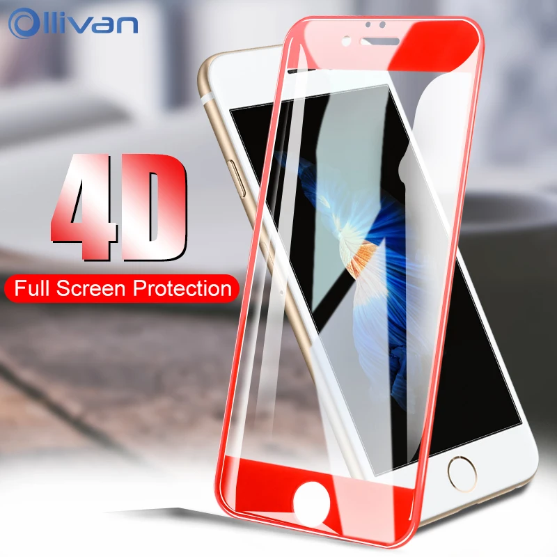 Kopen 9 H Hardheid 4D Gebogen Volledige Cover Gehard Glas Voor iPhone 8 Plus 4D Screen Protector Voor iPhone 7 6 6 s 8 Plus Pelicula de vidro