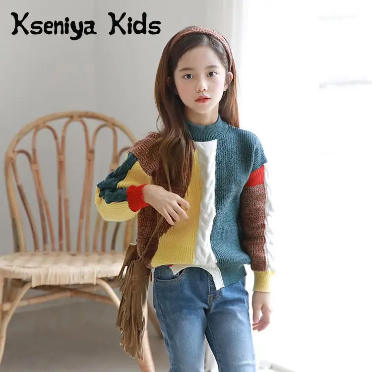 

Kseniya Kids Teenagers Big Girls 2018 Autumn And Winter New Fashion Wild Sweet Long Sleeve Big Girls Children's Sweater