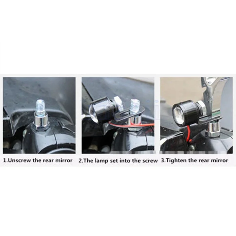 2X 120 LM Motorcycle White LED Spotlight Headlight Driving Light Motorbike Spotlights Accessory Motor Fog Spot Head Light