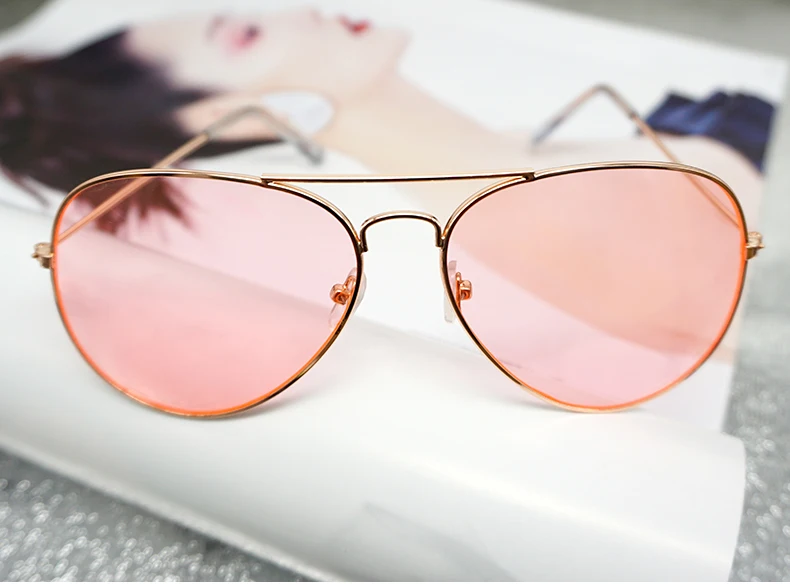 MINIMUM Clear Pink Sunglasses Women Men Ocean Transparent Sun Glasses Candy Color Eyewear Pilot Toad Yellow Lens Glasses Anti-UV1 (3)